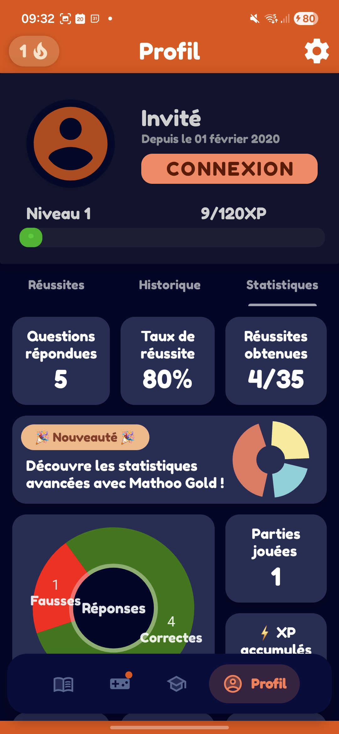 Mathoo streak popup encouraging daily play to keep the streak alive.